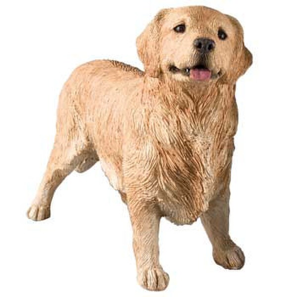 This realistic golden retriever standing sculpture